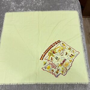 Yellow Washington state souvenir scarf vintage